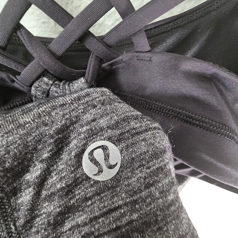 Lululemon 2 In 1 Built In Bra Tank Top Heathered Gray Size 6 - Picture 4 of 5